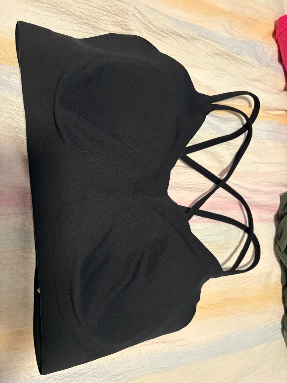 aerie Black Strappy Sports Bra